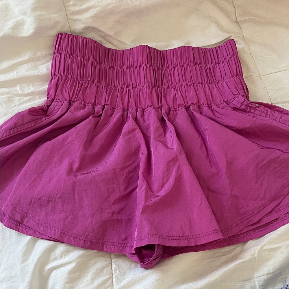 NWOT FP Movement by Free People Smocked High-Waist Fuchsia Skort
